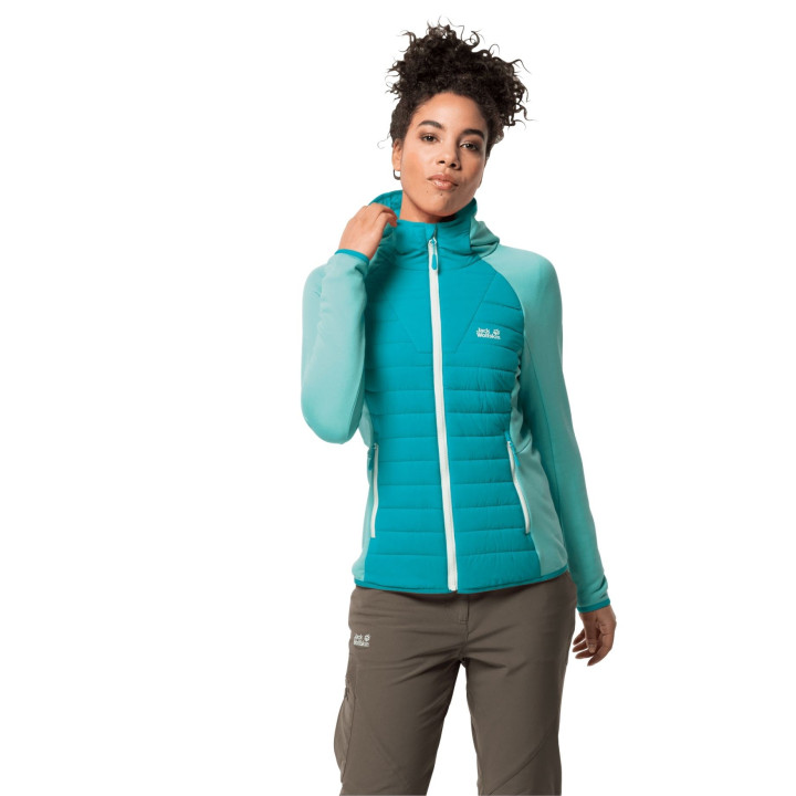 Bluza polarowa JACK WOLFSKIN CROSSING PEAK JKT W dark cyan