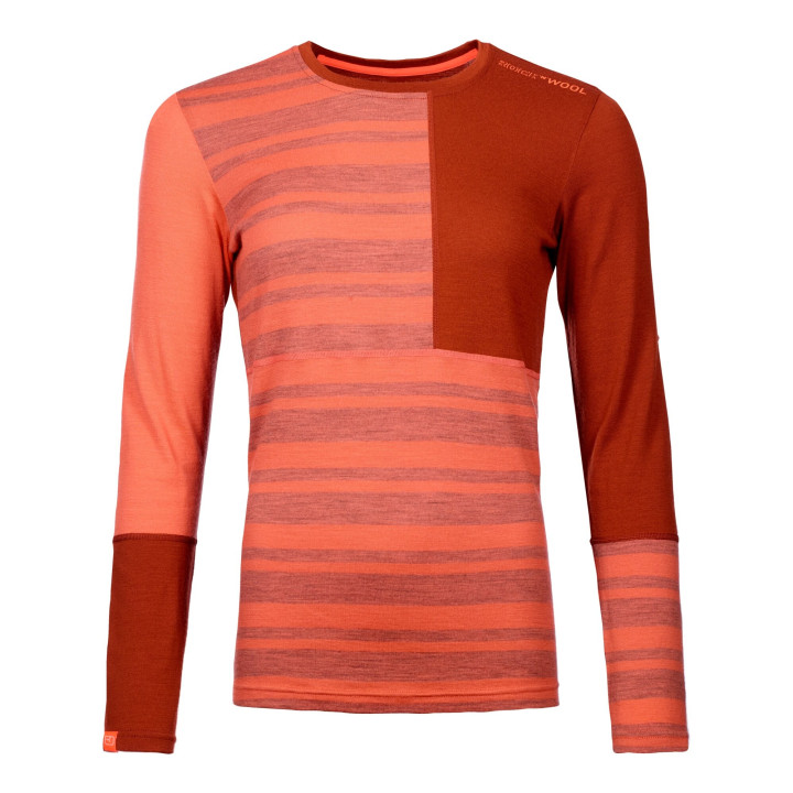 Koszulka ORTOVOX 185 Rock'N'Wool Long Sleeve Women coral