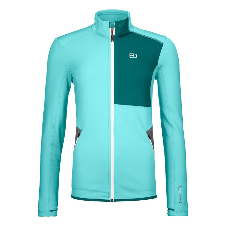 Bluza ORTOVOX Merino Fleece Jacket Women ice waterfall