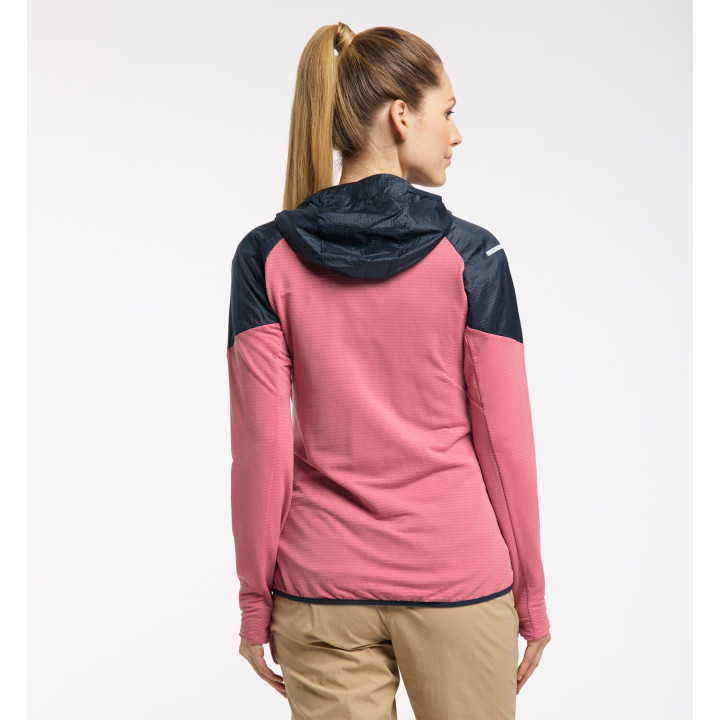 Bluza HAGLOFS L.I.M HYBRID HOOD WOMEN tulip pink/tarn blue
