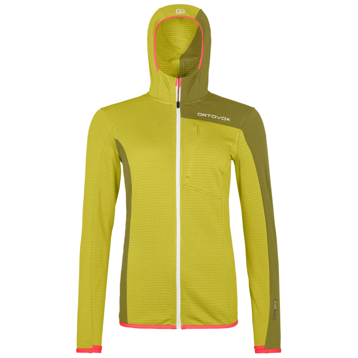 Bluza ORTOVOX FLEECE LIGHT GRID HOODY Women dirty daisy
