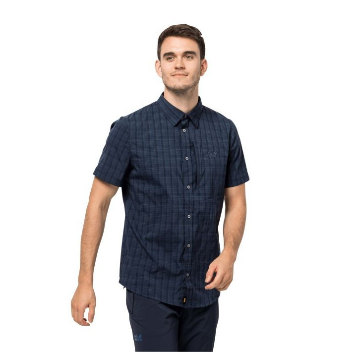 Koszula JACK WOLFSKIN  RAYS STRETCH VENT SHIRT MEN night blue checks
