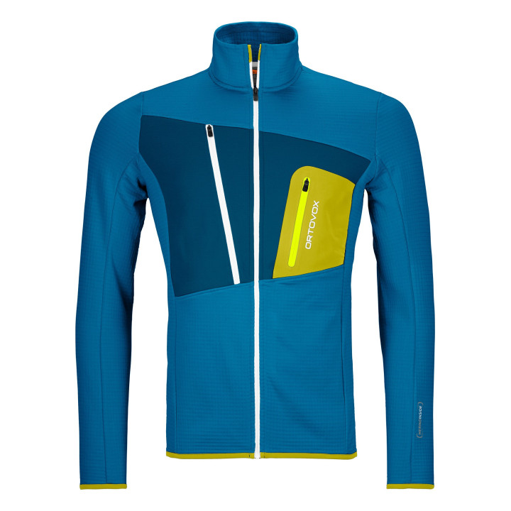 Bluza ORTOVOX Merino Fleece Grid Jacket Men heritage blue