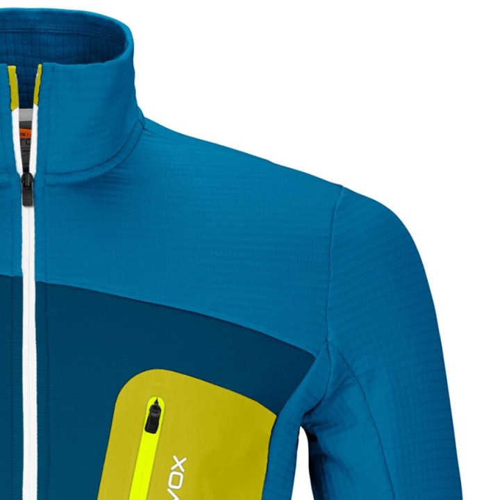 Bluza ORTOVOX Merino Fleece Grid Jacket Men heritage blue