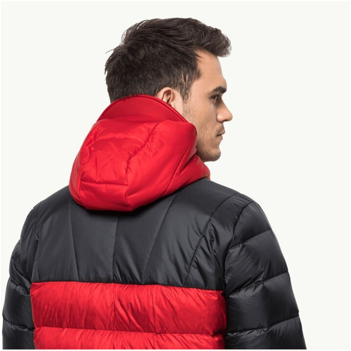 KURTKA PUCHOWA JACK WOLFSKIN NEBELHORN DOWN HOODY M adrenaline red