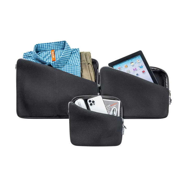 Wyściełane saszetki z siatki TATONKA Air-Mesh Pocket Set III black