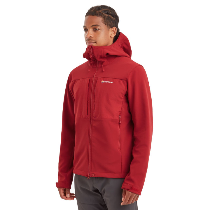 Kurtka MONTANE Men's Windjammer XPD Hooded Softshell Jacket acer red