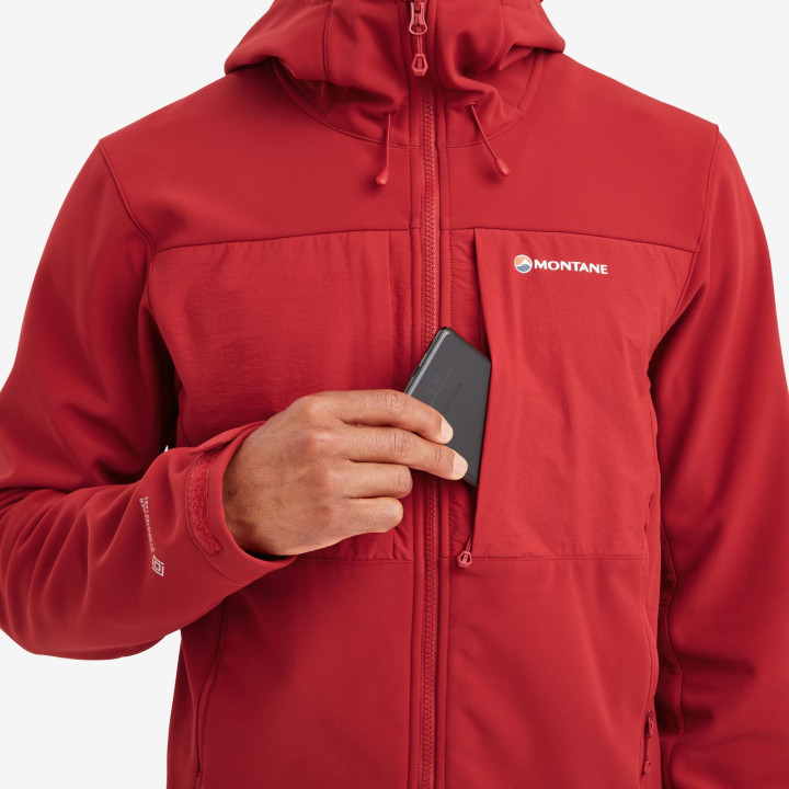 Kurtka MONTANE Men's Windjammer XPD Hooded Softshell Jacket black