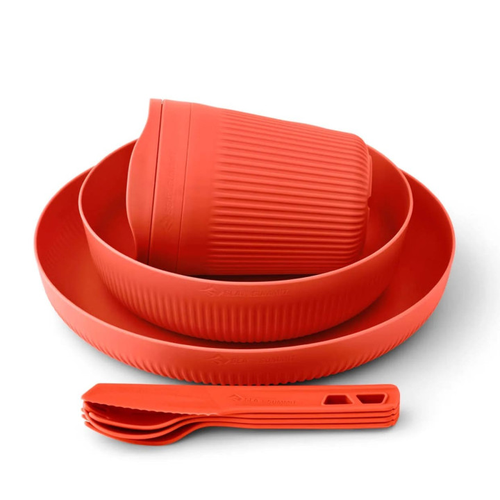 Zestaw naczyń turystycznych SEA TO SUMMIT Passage Dinnerware Set - [7 elementów] spicy orange