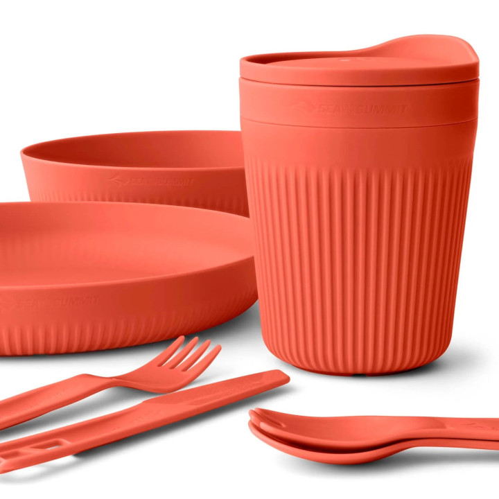 Zestaw naczyń turystycznych SEA TO SUMMIT Passage Dinnerware Set - [7 elementów] spicy orange