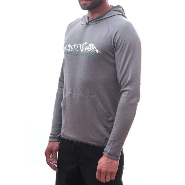 Bluza z kapturem Sensor Merino UP Fleece Hooded grey mountains