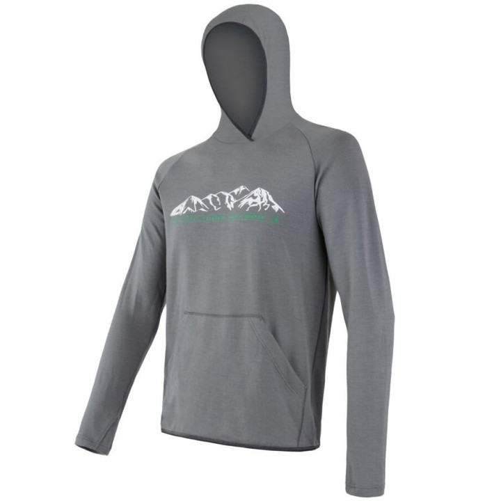 Bluza z kapturem Sensor Merino UP Fleece Hooded grey mountains