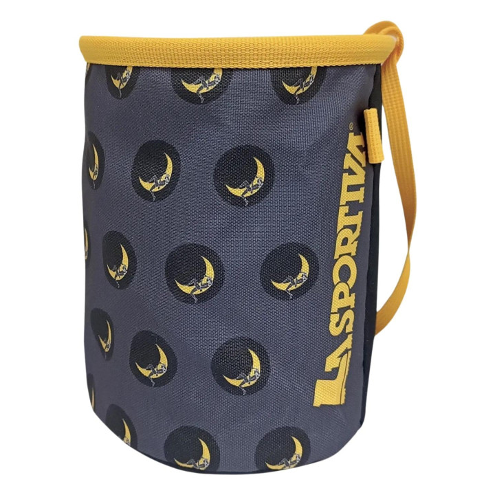 Worek na magnezję La Sportiva Climbing On The Moon Chalk Bag carbon/giallo