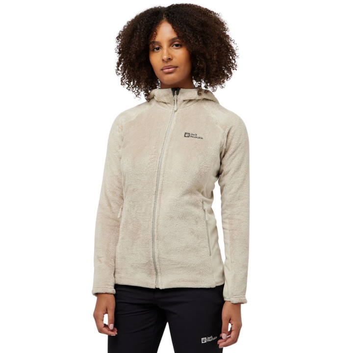 Bluza polarowa JACK WOLFSKIN Rotwand Hooded Fz Women seal