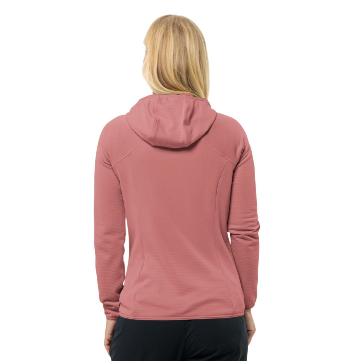 Bluza polarowa JACK WOLFSKIN Kolbenberg Hooded Fz Woman mineral red