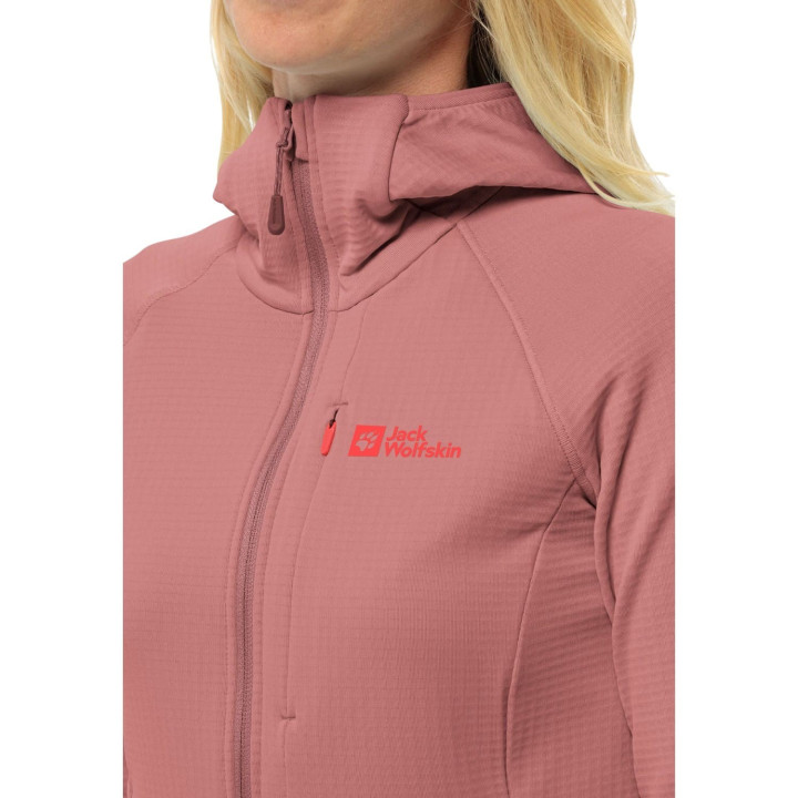 Bluza polarowa JACK WOLFSKIN Kolbenberg Hooded Fz Woman mineral red
