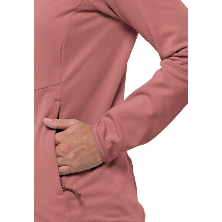 Bluza polarowa JACK WOLFSKIN Kolbenberg Hooded Fz Woman mineral red