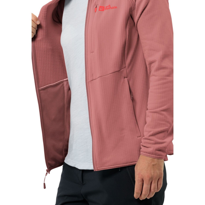 Bluza polarowa JACK WOLFSKIN Kolbenberg Hooded Fz Woman mineral red