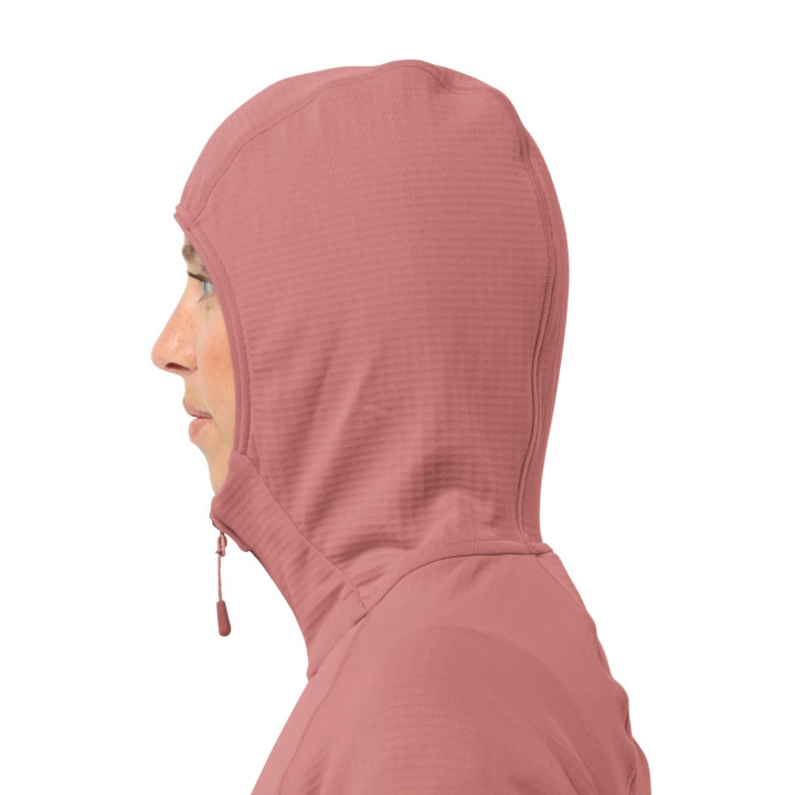 Bluza polarowa JACK WOLFSKIN Kolbenberg Hooded Fz Woman mineral red