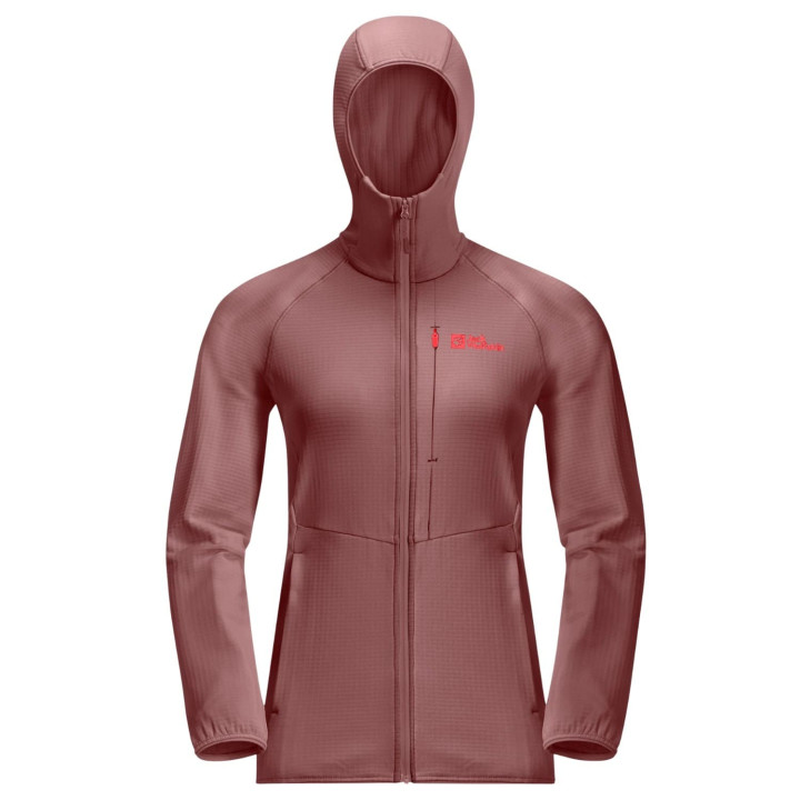 Bluza polarowa JACK WOLFSKIN Kolbenberg Hooded Fz Woman mineral red