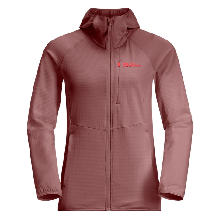 Bluza polarowa JACK WOLFSKIN Kolbenberg Hooded Fz Woman mineral red