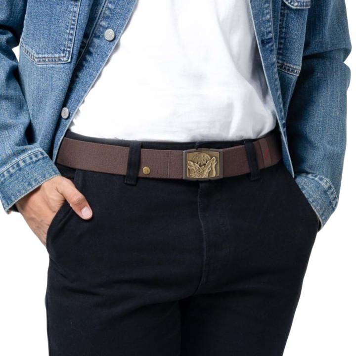 Pasek ARCADE Nature Capture Belt wolves walnut