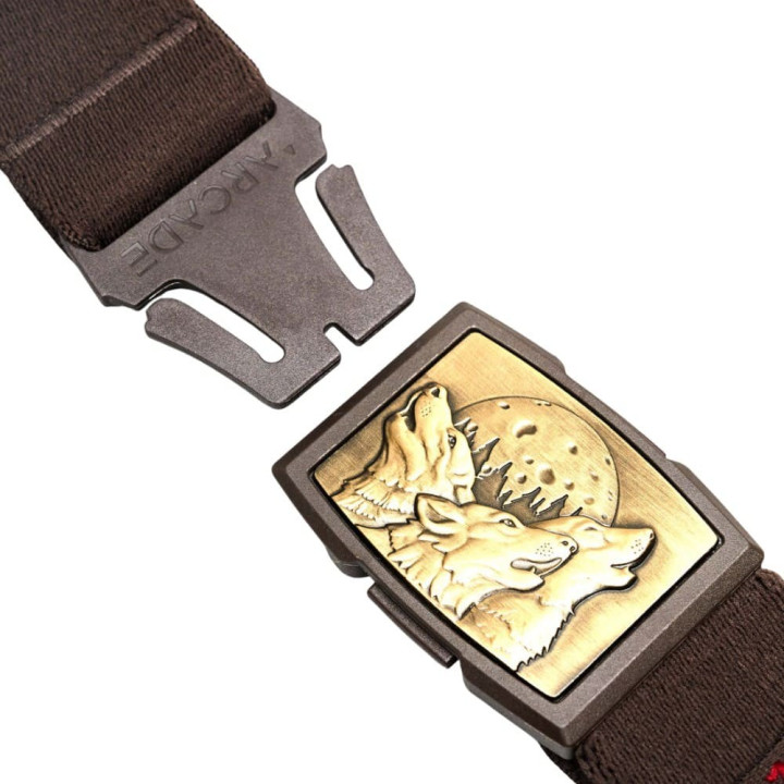 Pasek ARCADE Nature Capture Belt wolves walnut
