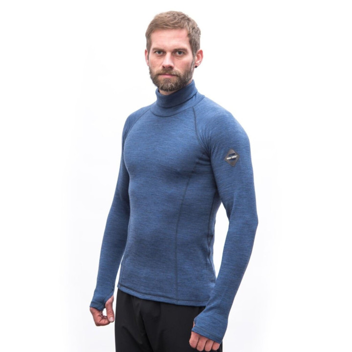 Koszulka SENSOR Merino Bold Tee LS Roll Neck Men cool blue