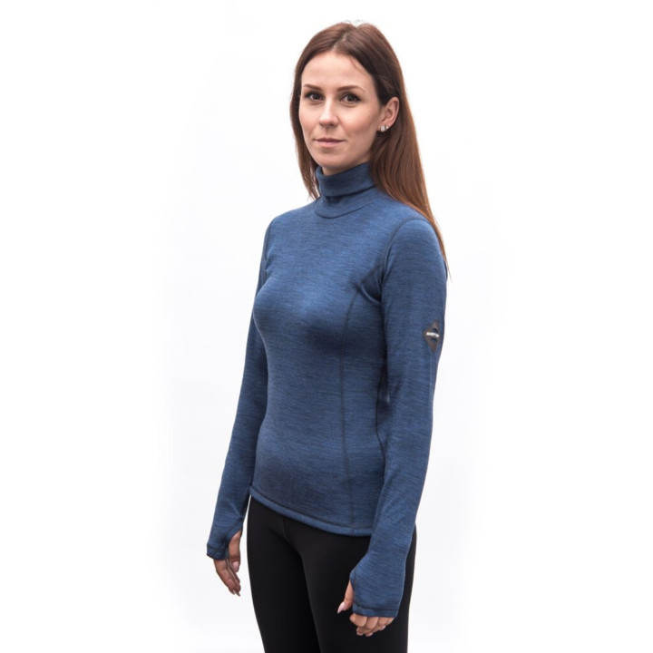 Koszulka SENSOR Merino Bold Tee LS Roll Neck Women cool blue