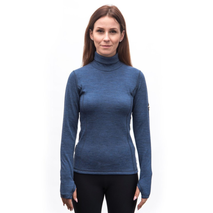 Koszulka SENSOR Merino Bold Tee LS Roll Neck Women cool blue