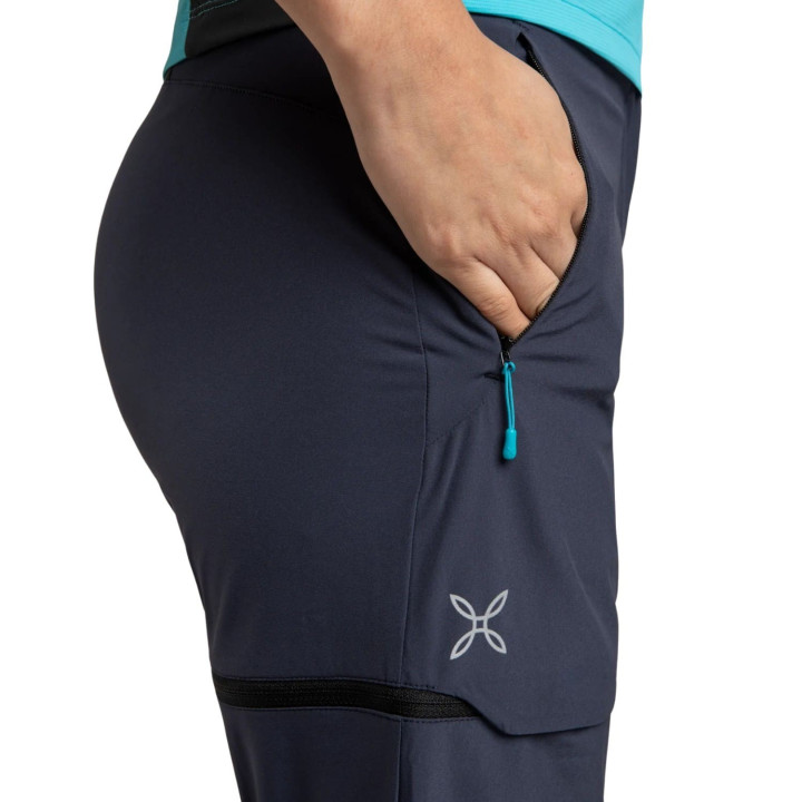 Spodnie MONTURA Rise Zip-Off Pants Woman graphite blue/turquoise
