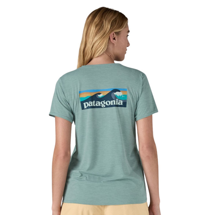 Koszulka PATAGONIA Women's Capilene® Cool Daily Graphic Shirt Waters Boardshort Logo Thermal Blue X-Dye