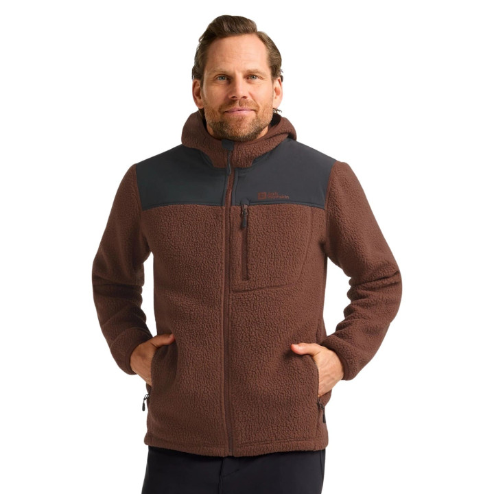 Bluza polarowa JACK WOLFSKIN Kammweg Pile Fz Men hot choc