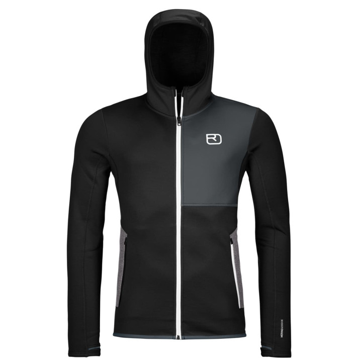 Bluza ORTOVOX Merino Fleece Hoody Men black raven