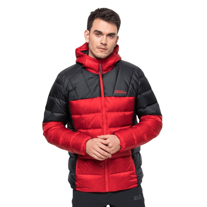 KURTKA PUCHOWA JACK WOLFSKIN NEBELHORN DOWN HOODY M adrenaline red