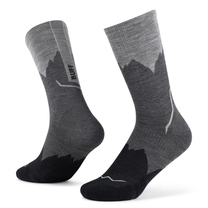 Skarpety BUFF Light Weight Merino Wool Crew Socks black