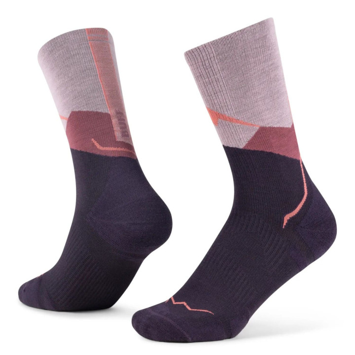 Skarpety BUFF Light Weight Merino Wool Crew Socks pink