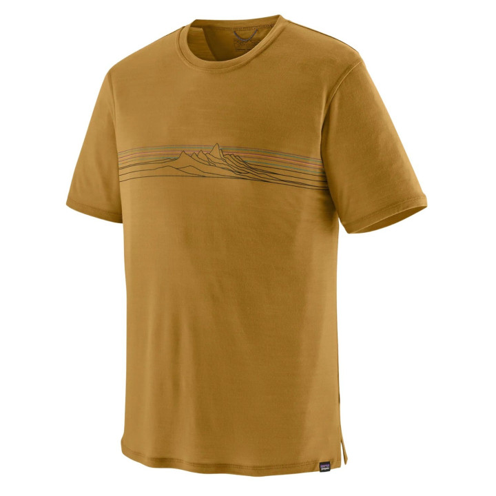 Koszulka PATAGONIA Men's Capilene® Cool Merino Blend Graphic Shirt Strata Stripe: bobcat brown