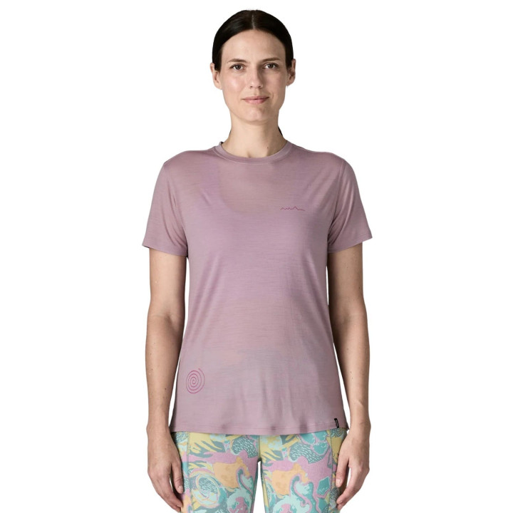 Koszulka PATAGONIA W's Capilene® Cool Merino Blend Graphic Shirt multi-pitch: quiet violet
