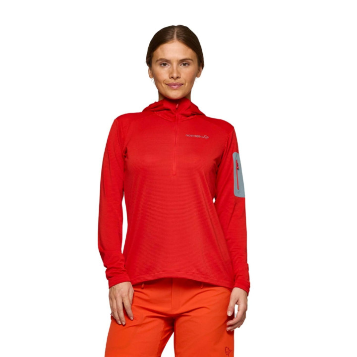 Bluza NORRONA Falketind Warm1 Hood Women aura orange/trooper