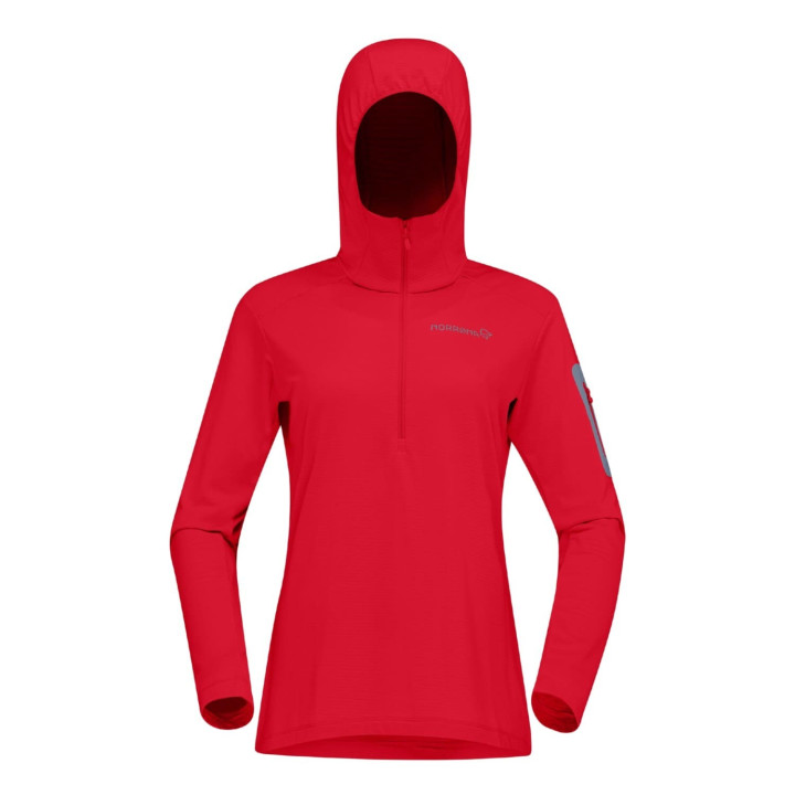 Bluza NORRONA Falketind Warm1 Hood Women aura orange/trooper