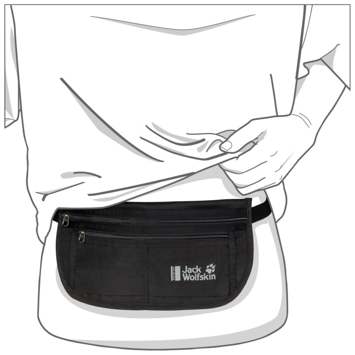 Saszetka JACK WOLFSKIN DOCUMENT BELT DE LUXE black