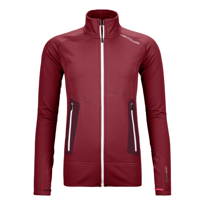 Bluza ORTOVOX FLEECE LIGHT JACKET Women dark blood