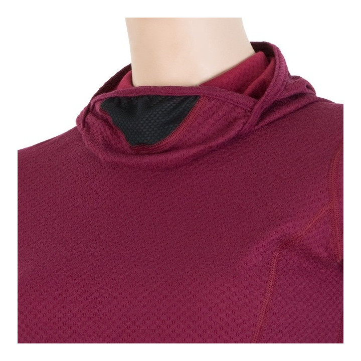 Koszulka SENSOR MERINO DF TEE LS HOODED Woman lilla