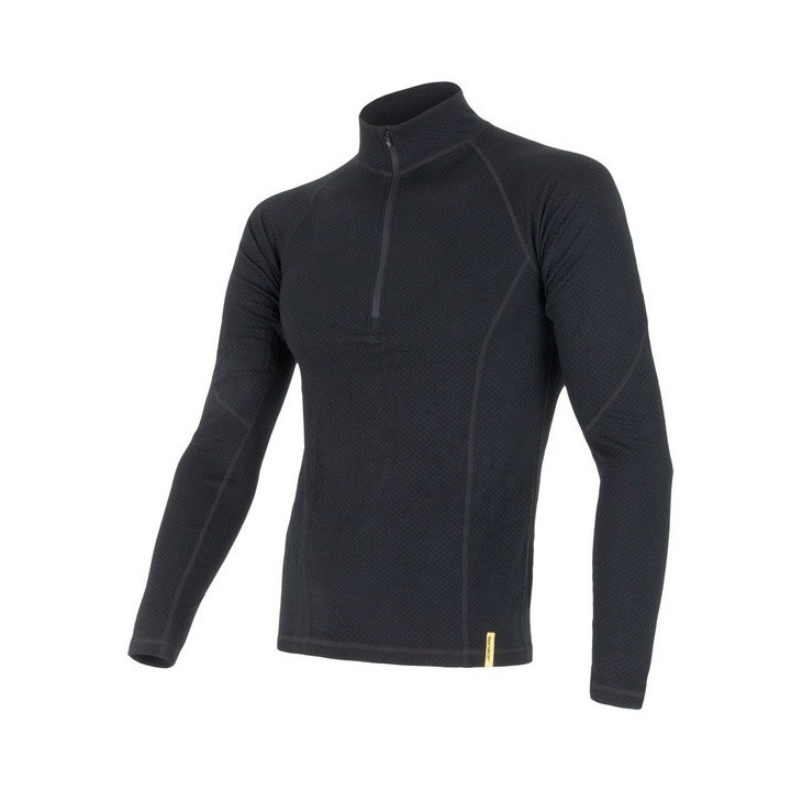 Koszulka SENSOR MERINO DF TEE LS ZIP Men black